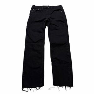 GAP Black Vintage Slim Mid Rise Jeans Women's Size 27/4S Straight Leg Frayed Hem